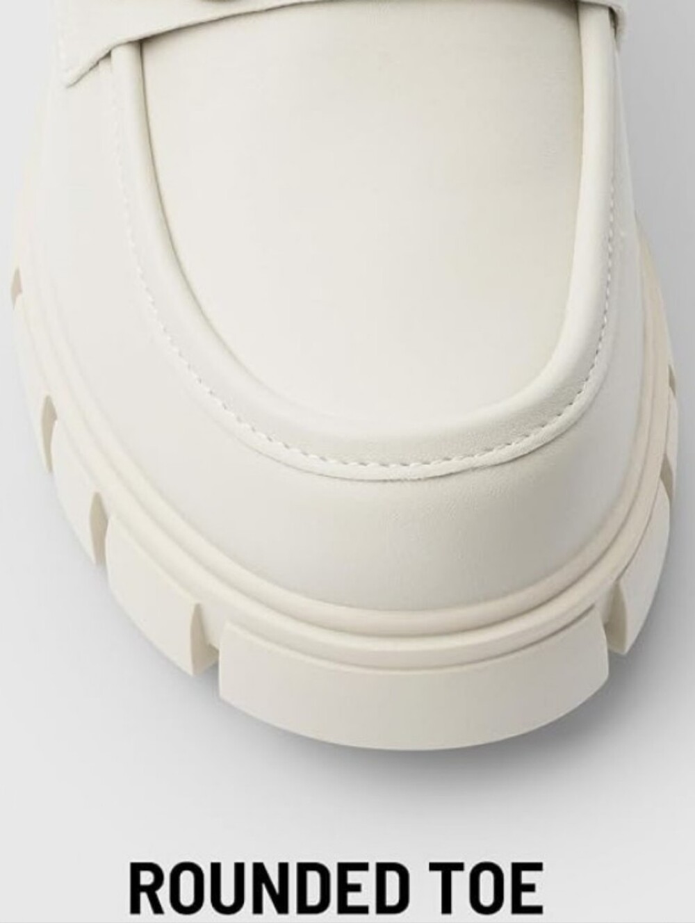 Beige Chunky Loafer with Gold Bit Accent - Picture 4 of 16
